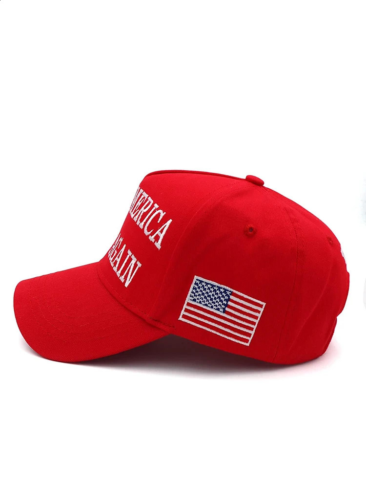 Red White 2024 MAGA Donald Trump Hat 45-47 MAKE AMERICA GREAT AGAIN Slogan Adjustable Embroidered American USA Flag Baseball Cap 240718