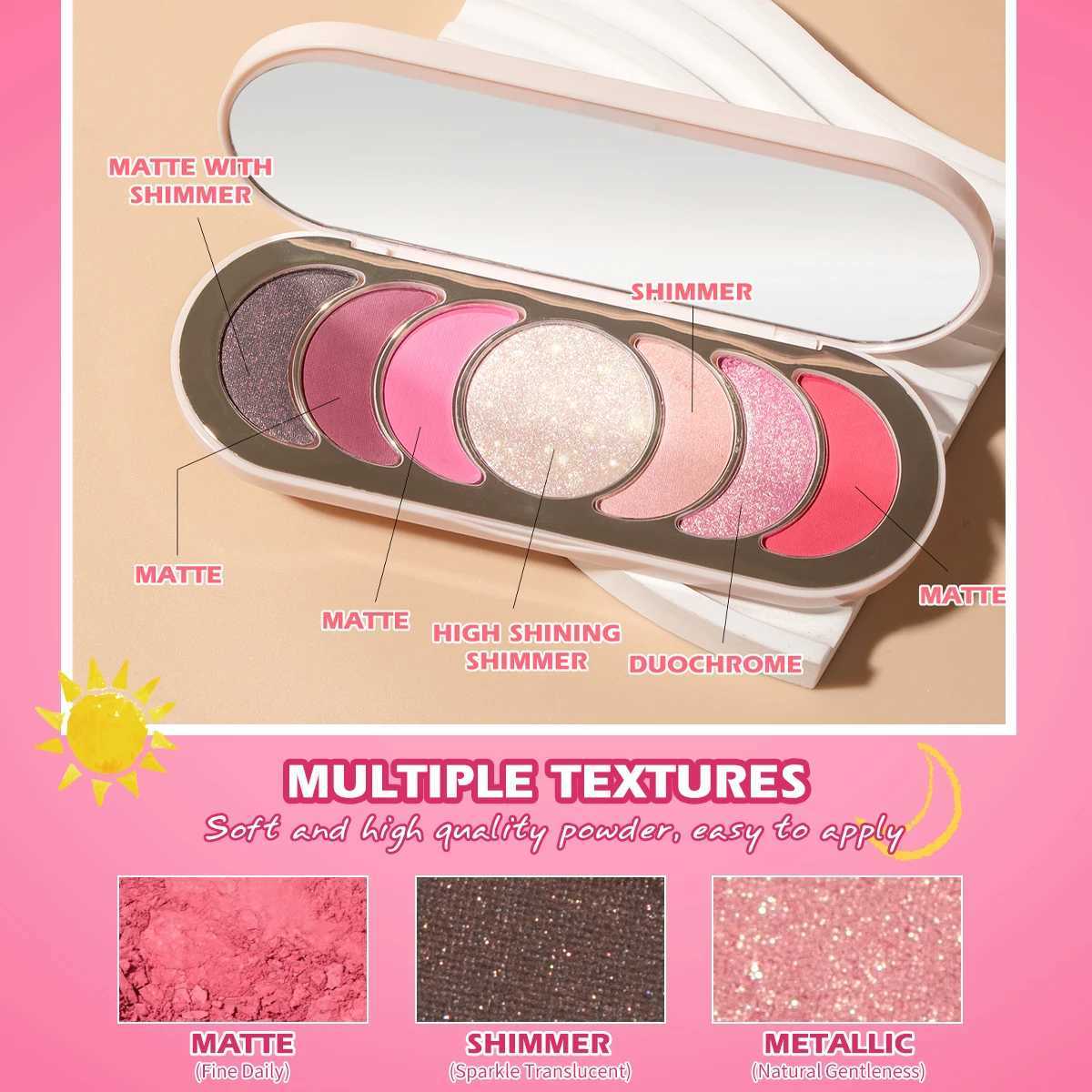 Super luxury talc free pink romantic eye shadow holiday charm amazing shimmer eye shadow palette high-quality makeup manufacturerW240730