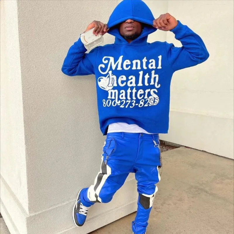 Y2K Europe and America Autumn/Winter Letter Printing Casual Hoodie Street Hip Hop Hooded Pullover Coat Men Clothing 240717