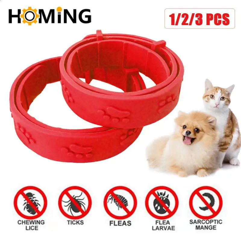 1/2/3pcs Pet Dog Cat Collars Anti Flea Tick Collar Anti-parasitic Necklace Outdoor Adjustable Pets In Vitro Deworming Collar Pet 240722
