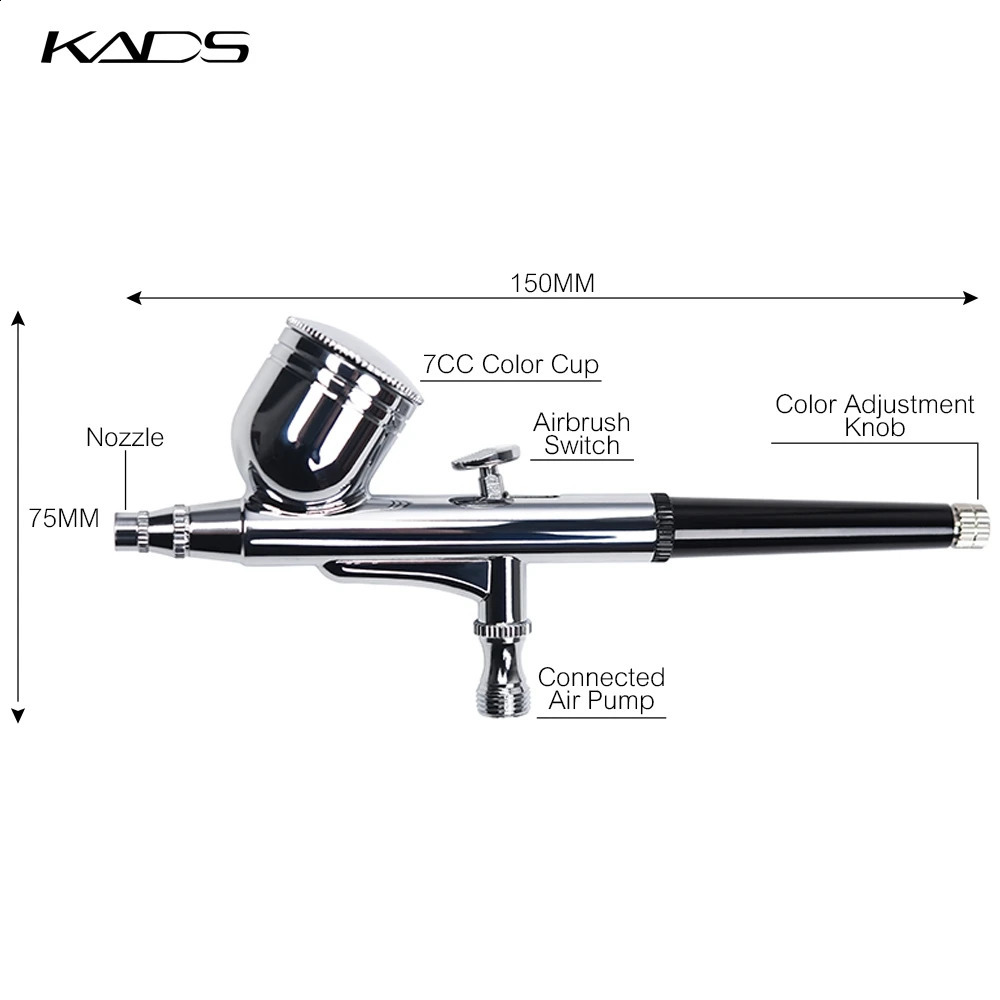 0.2mm 0.3mm 0.4mm Dual Action Airbrush Machine for Nails Spray Gun Air Compressor Kit for Painting Nail Art Make Up Air Brush 240716