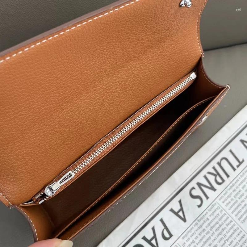 Shoulder Bags Genuine Leather Box For Women Handbags Purses 2024 In First Layer Cowhide Button Mobile Phone
