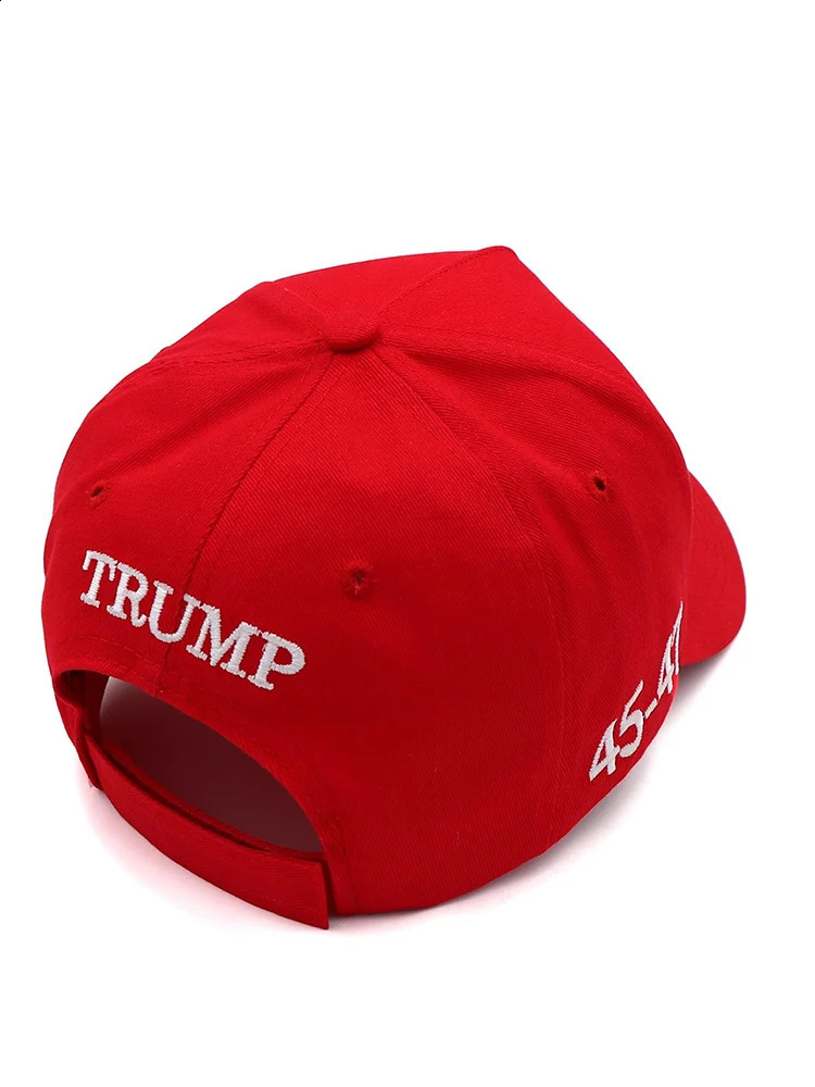 Red White 2024 MAGA Donald Trump Hat 45-47 MAKE AMERICA GREAT AGAIN Slogan Adjustable Embroidered American USA Flag Baseball Cap 240718