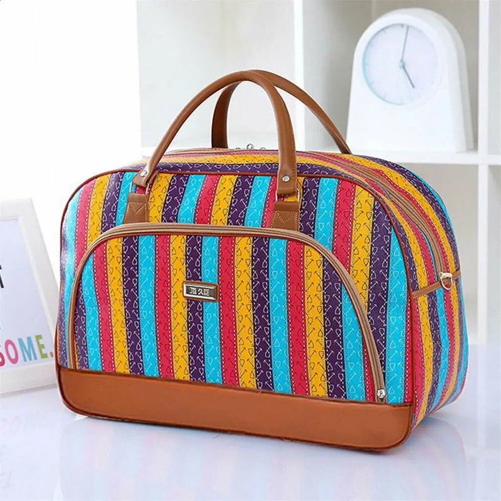 Fashion Lady Large Travel Zip Bag Overnight Weekend Women Holdall Hand Luggage Women Carry On Handbag 240813