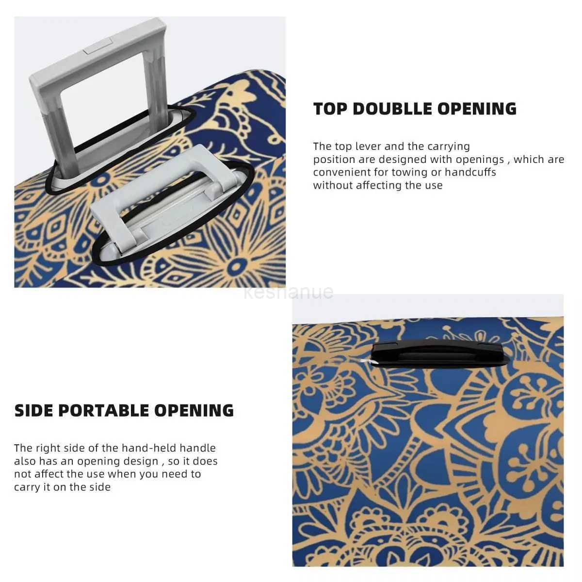 Mandala Suitcase Cover Floral Mystery Cruise Trip Flight Fun Luggage Supplies ProtectionXJ240723