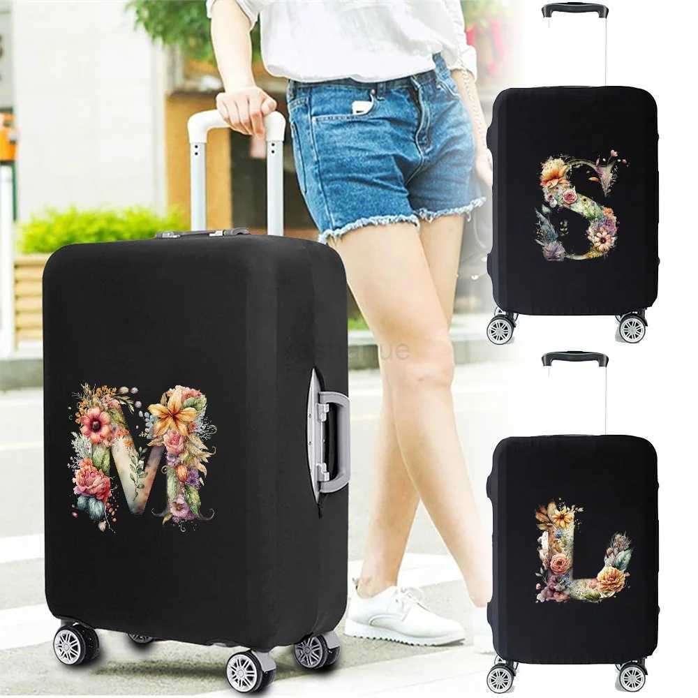 Thick Elastic Luggage Protective Cover Dust Cover Anti-Scratch Suitcase Covers Zipper Suit for 18-32 Inch Floral Letter PatternXJ240723