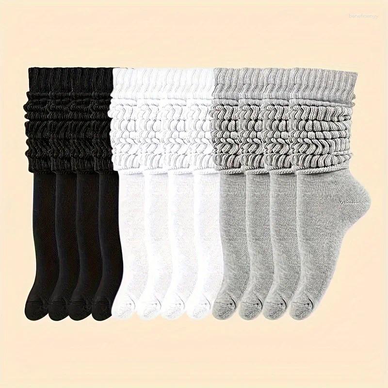 Women Socks 3 Pairs Women's Slouchy - Comfortable & Versatile Calf-Length Stockings Perfect For Daily Wear Casual Fas