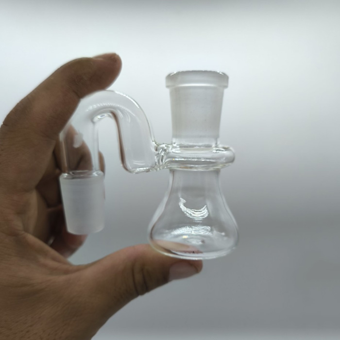 Mini 14mm 18mm Male Glass Ash Catcher Hookah Accessories Clear Bubbler Ashcatcher 90 Degree For Bong Dab Rigs Quartz Banger Water Pipes