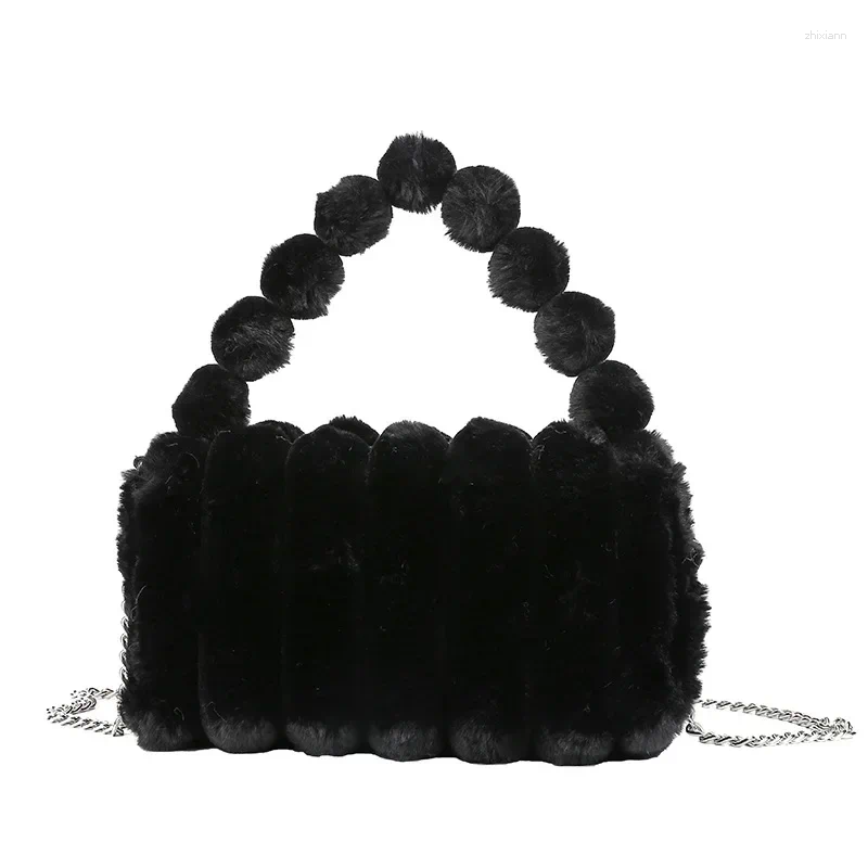 Shoulder Bags Trend Plaid Plush For Women Designer Square Female Bag Fashion Purse Winter Crossbody Handbag zhanyishengli