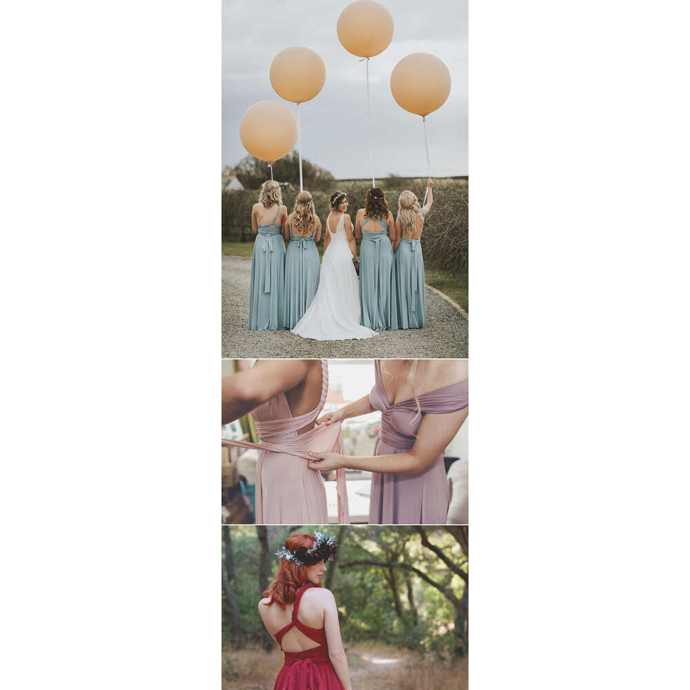 BABYONE Bridesmaid Dresses 2024 Milk Fiber Variable Wearing Way Sleeveless Multiway Wrap Changable Women Guest Gowns
