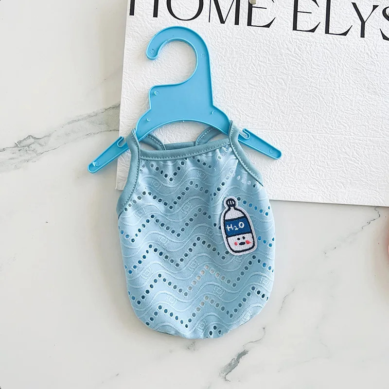 Summer thin Mesh Cute Pet Dog sling Vest Pomeranian Teddy Puppy Clothes Soft Breathable for small dogs Apparel cats costume 240722
