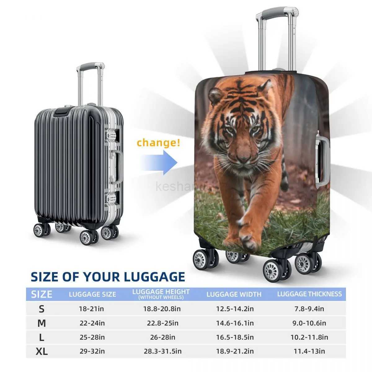 Tiger Walk Suitcase Cover Animal Elastic Business Protection Luggage Case HolidayXJ240723
