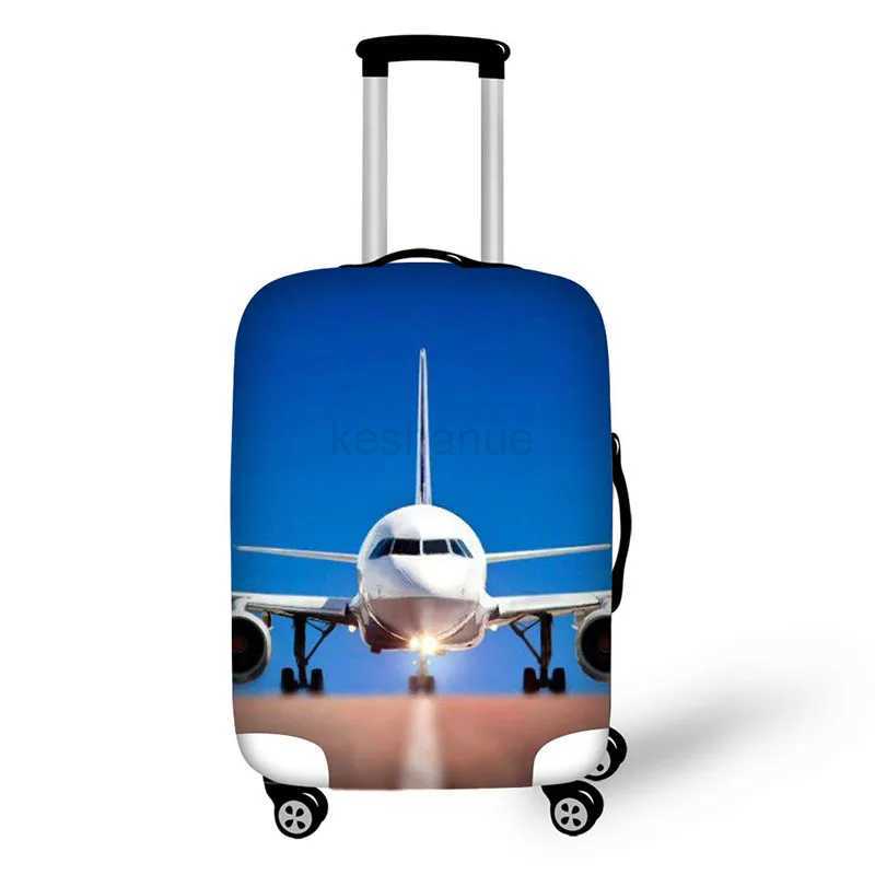 Aircraft pattern Elastic Luggage Protective Cover Zipper Suit For 18-30 inch Trunk Case Travel Suitcase Covers BagsXJ240723