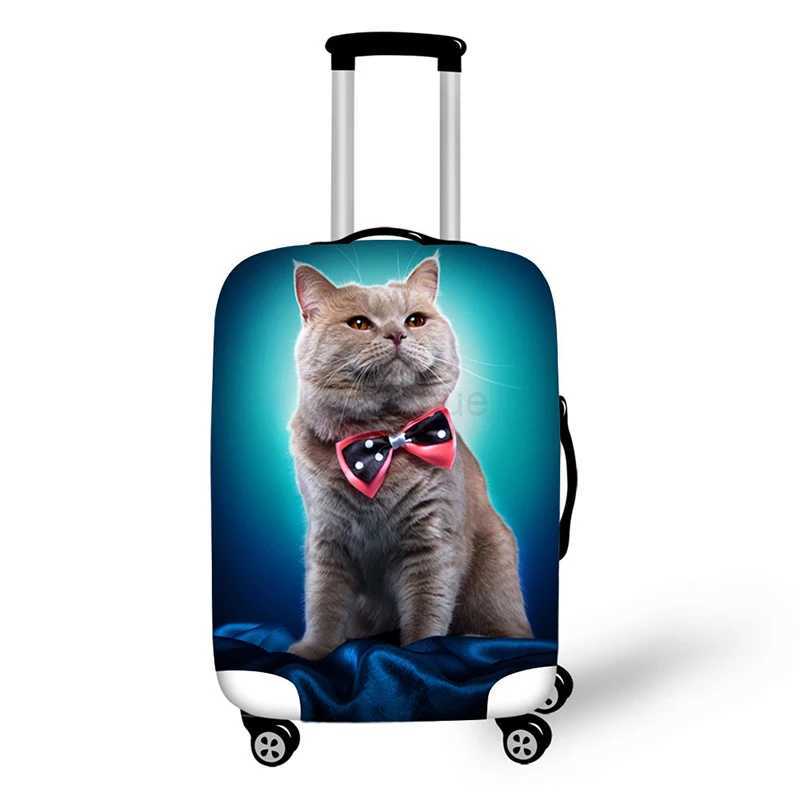 Pet Kitten Cat Pattern Elastic Luggage Protective Cover Zipper Suit For 18-32 inch Trunk Case Travel Suitcase Covers BagsXJ240723
