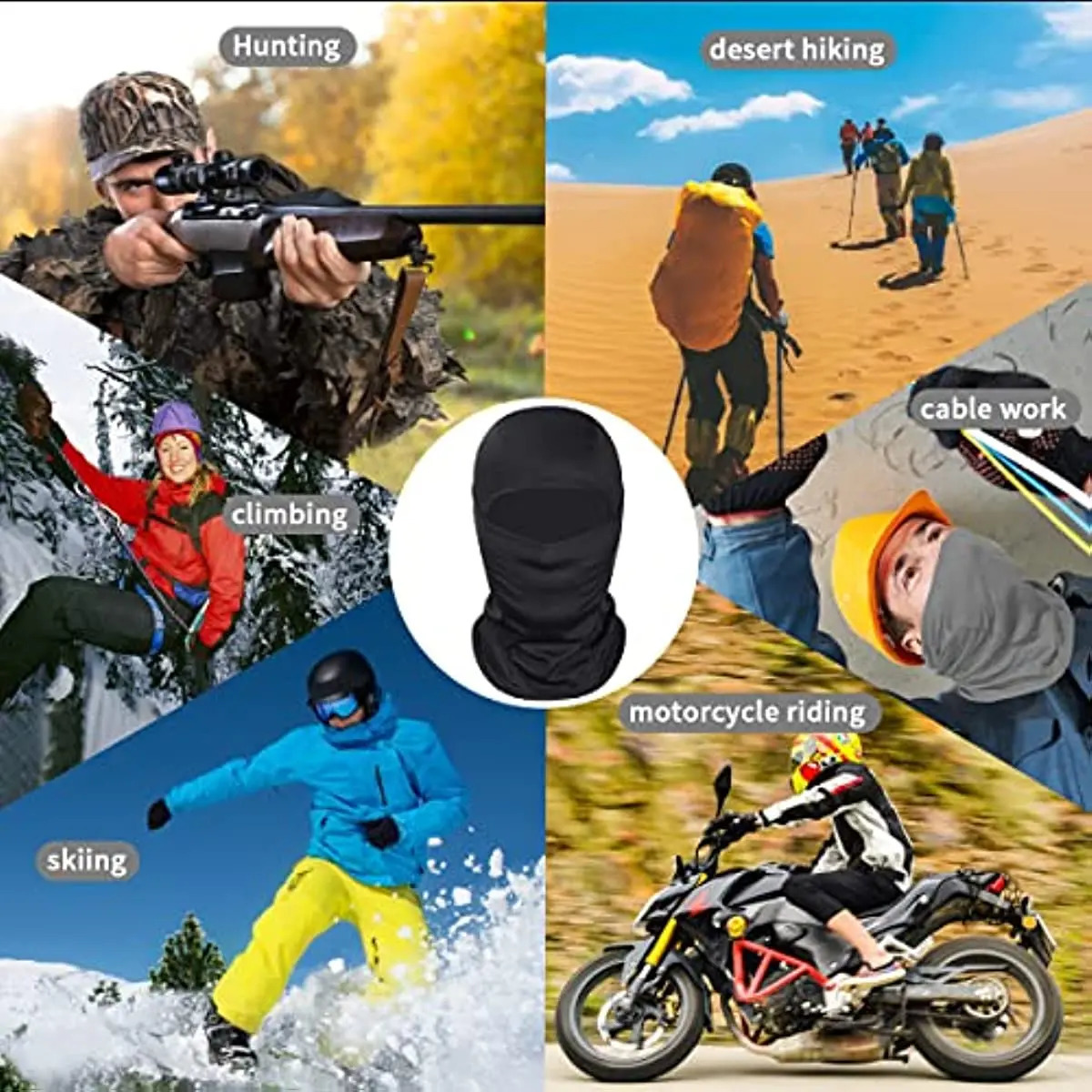 Balaclava Face Mask Ski Mask for Men Women Full Face Mask Hood Tactical Snow Motorcycle Running Cold Weather 240723