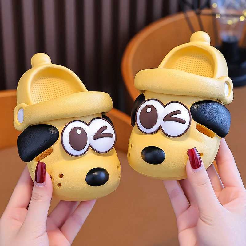 Sandals Summer Aged 1-5 Children Slippers Cute Cartoon Puppy Sandals For Boys Girl Flip Flops Non-Slip Toddler Home Kids Garden ShoesL24722 z250513