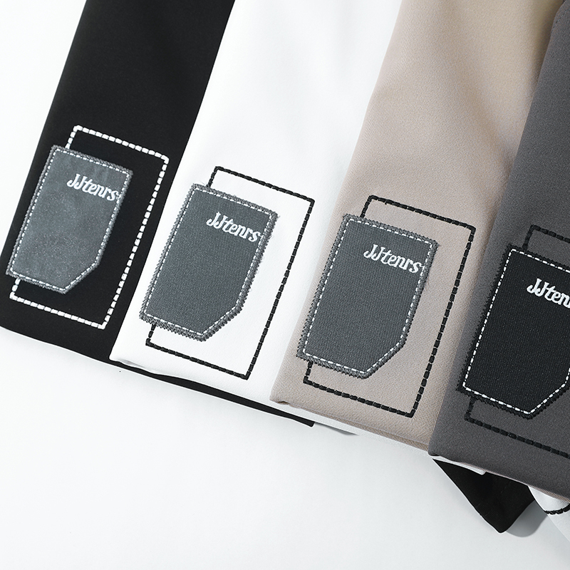 2024 Summer New T-shirt with American Embroidered Chest Short sleeved Men's Loose and Versatile Casual