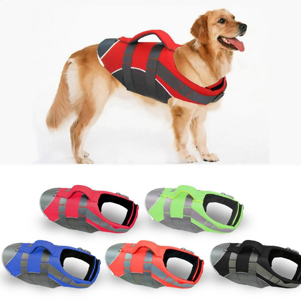 Life Jacket Swimming Lightweight Pet Lifesaver with Lift Handle Leash Ring Puppy Safety Vest for Small Medium Large Dog 240722