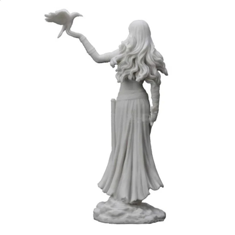 High Quality Resin Statues Morrigan The Celtic Goddess Of Battle With Crow Sword Bronze Finish Statue For Home Decoration 240723