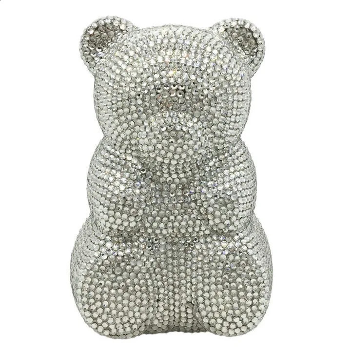 Lady Wedding Bridal Bear Clutch Purse Women Evening Party Bags Chain Shoulder Bag Elegant Rhie Banquet Day Clutches Purses 240723 4