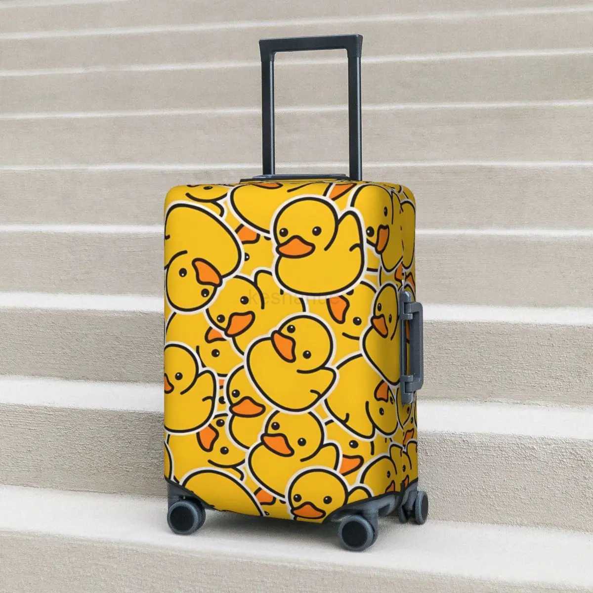 Little Duck Cartoon Suitcase Cover Vacation Animal Funny Practical Luggage Supplies Cruise Trip Protector ChristmasXJ240723