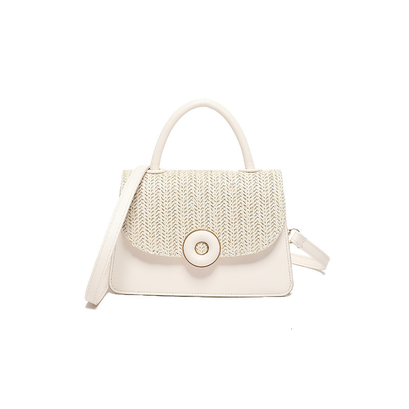 Weaving color blocking splicing 2024 new fashionable, fresh, simple, gentle commuting crossbody bag, bill of lading shoulder small square bag for wome