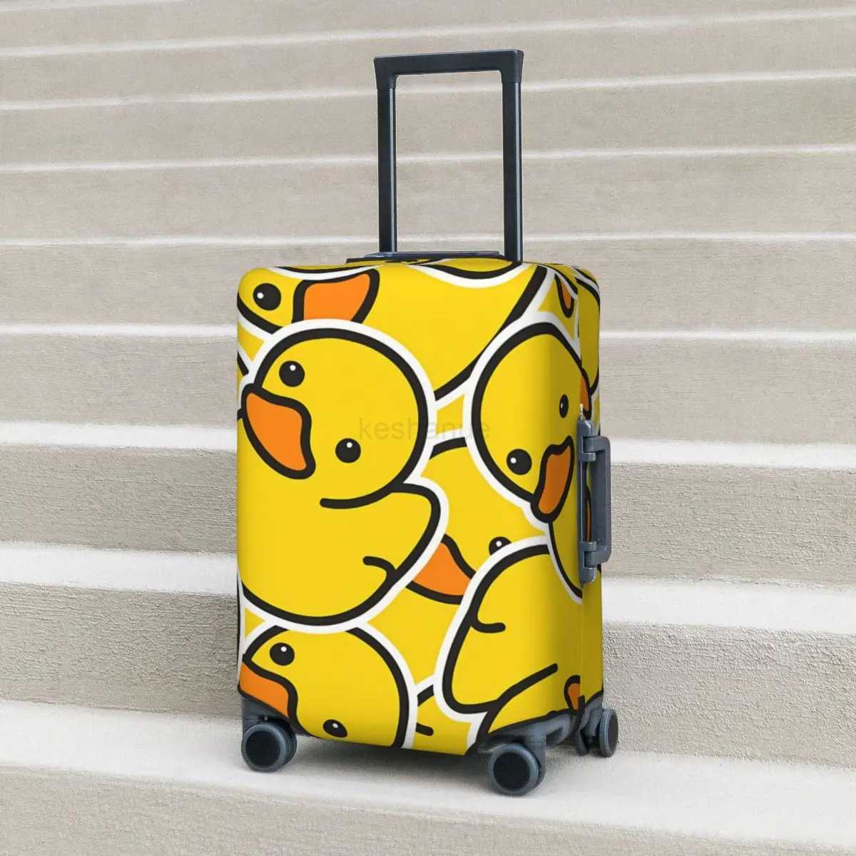 Rubber Duck Cartoon Suitcase Cover Vacation Animal Practical Luggage Case Cruise Trip ProtectorXJ240723