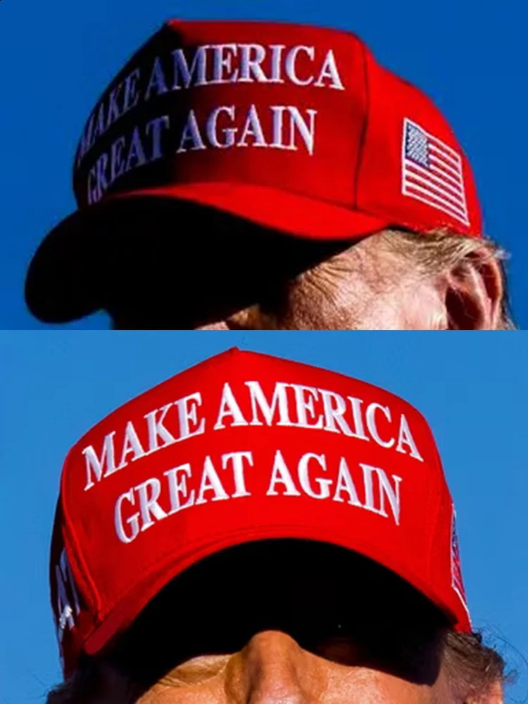 Red White 2024 MAGA Donald Trump Hat 45-47 MAKE AMERICA GREAT AGAIN Slogan Adjustable Embroidered American USA Flag Baseball Cap 240718