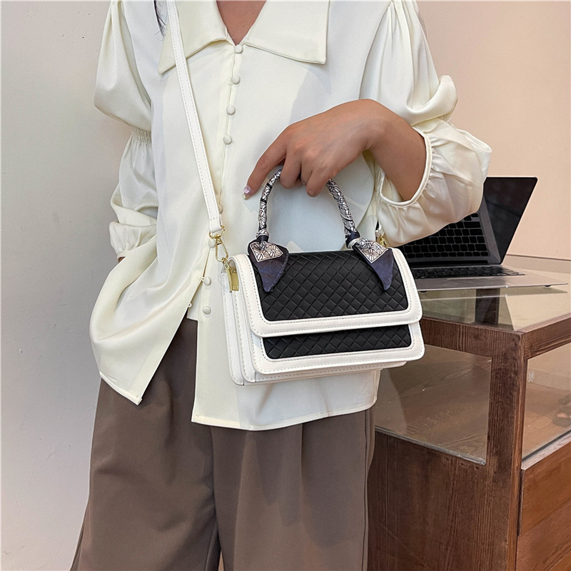 Fashion for women 2024 new plaid contrasting color handbag with versatile texture, single shoulder crossbody small square bag H723#30 ddmy 2b78