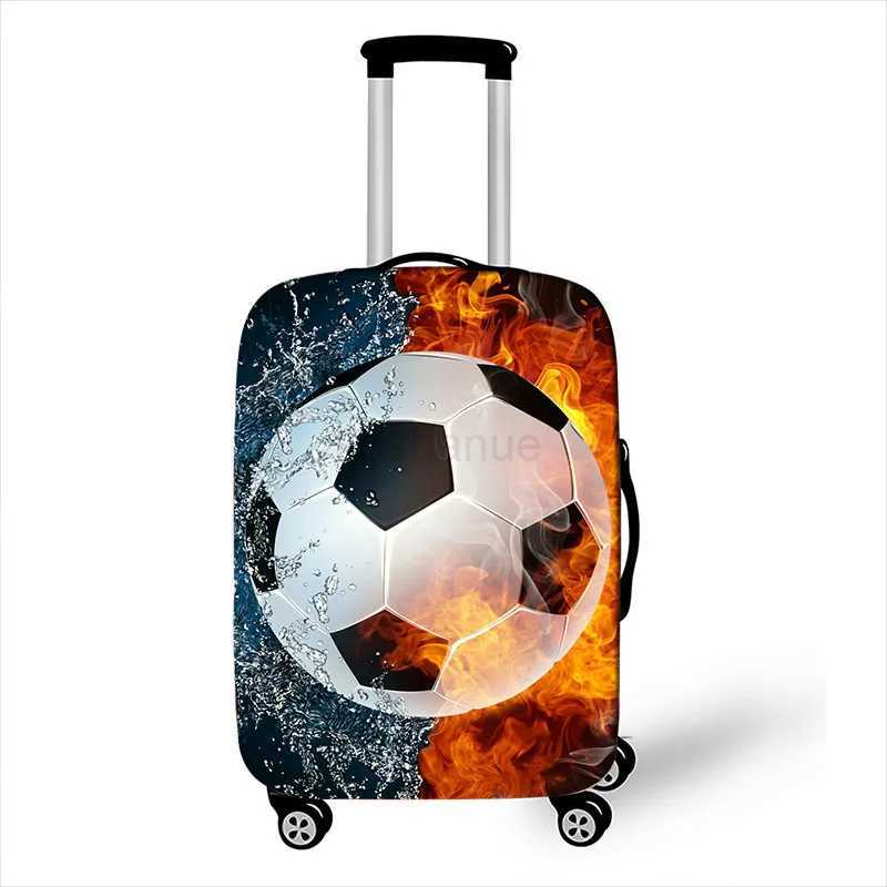 Foot Ball Print Suitcase Protective Covers Fire Trolley Luggage Protector for Man Boys Travel Accessories Elastic Bagage CoverXJ240723