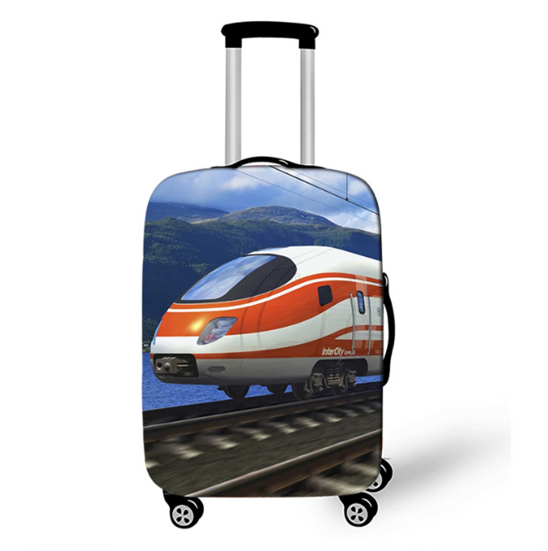 New High-speed Train Print Pattern Colour Graphics Pattern Suitcase Dust Waterproof Cover Unisex Pull Rod Box Protective CoverXJ240723