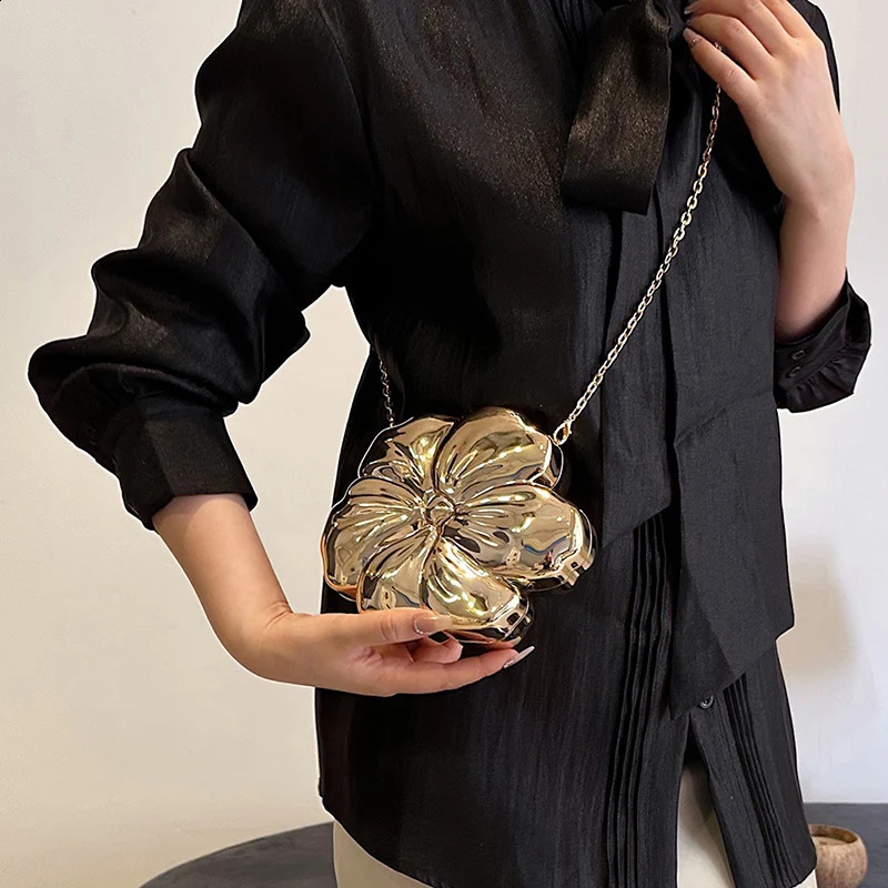 Flower Bag Womens Evening Bags Party Clutch PVC Coin Purse Female Crossbody Sling Wallet Mini Handbag with Removable Chain 240722