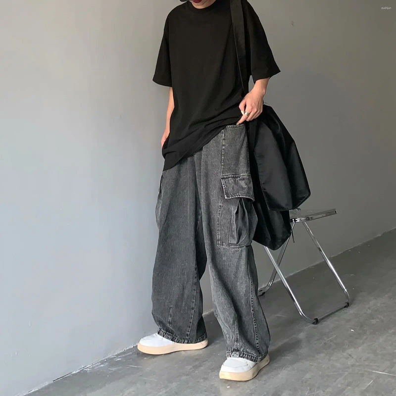 2025 S Fashion Designer Men S Jeans Autumn Winter Men Cowboy Denim Trousers Male Streetwear Hip Hop Loose Fashion Casual Retro Cargo Pants Baggy Wide 