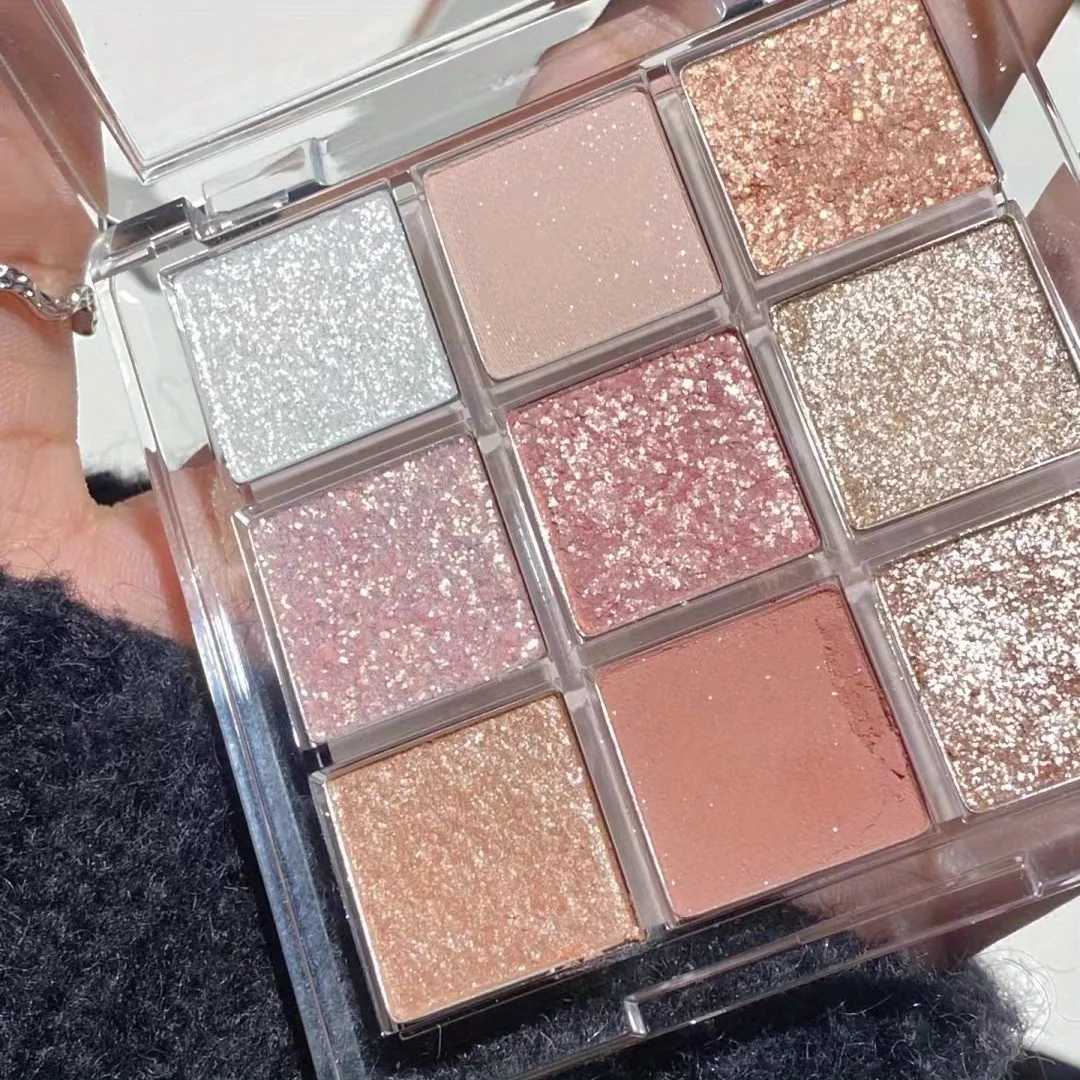 9-color dim light smoke eye shadow palette dim light waterproof long-term eye shadow pearl bright color eye shadowW240730