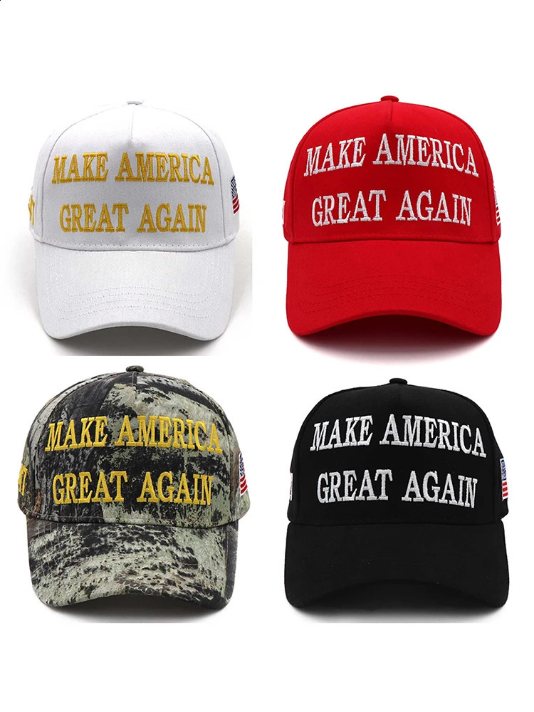 Red White 2024 MAGA Donald Trump Hat 45-47 MAKE AMERICA GREAT AGAIN Slogan Adjustable Embroidered American USA Flag Baseball Cap 240718