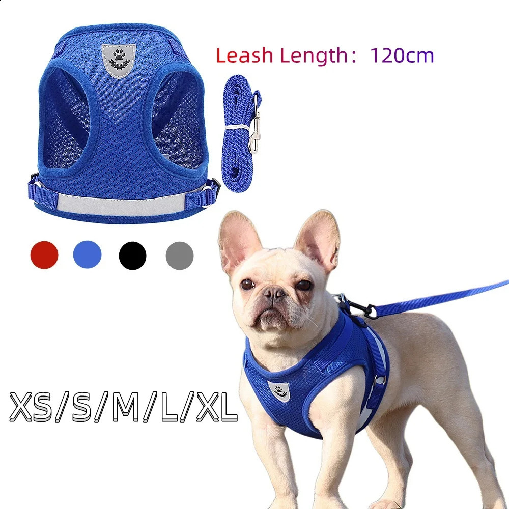 Quality Dog Harness And Leash Set Dog Accessories For Small Dog Chest Harness Dog Leash French Bulldog Pug Medium Pet Supplies 240722