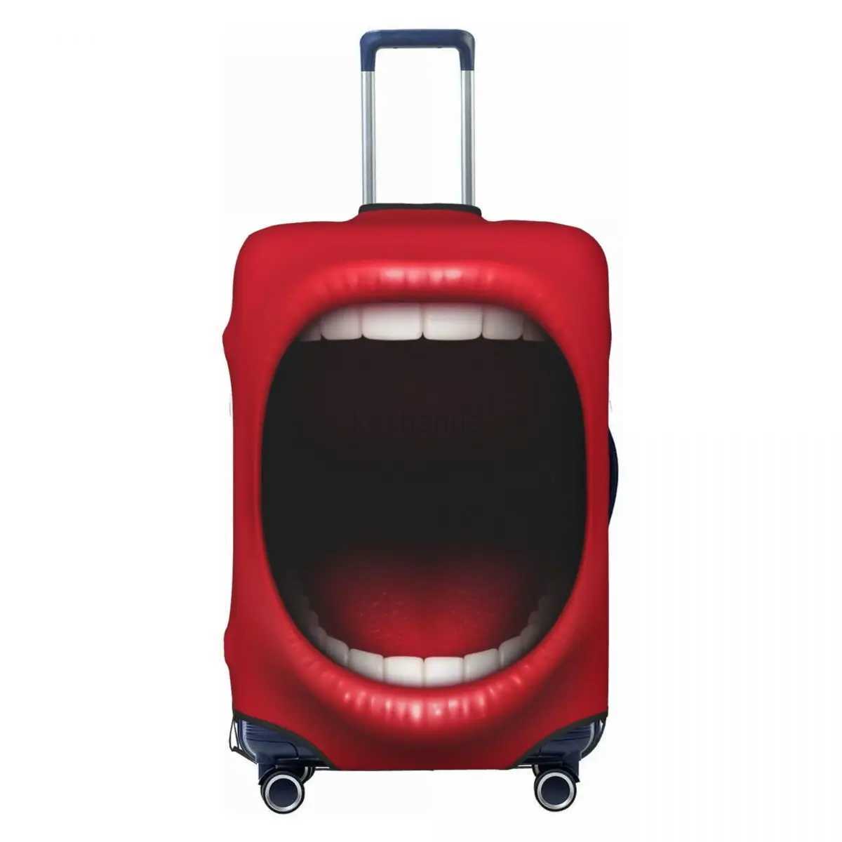3d Red Lip Suitcase Cover Funny Expression Fashion Cruise Trip Flight Elastic Luggage Supplies Protection Christmas GiftXJ240723