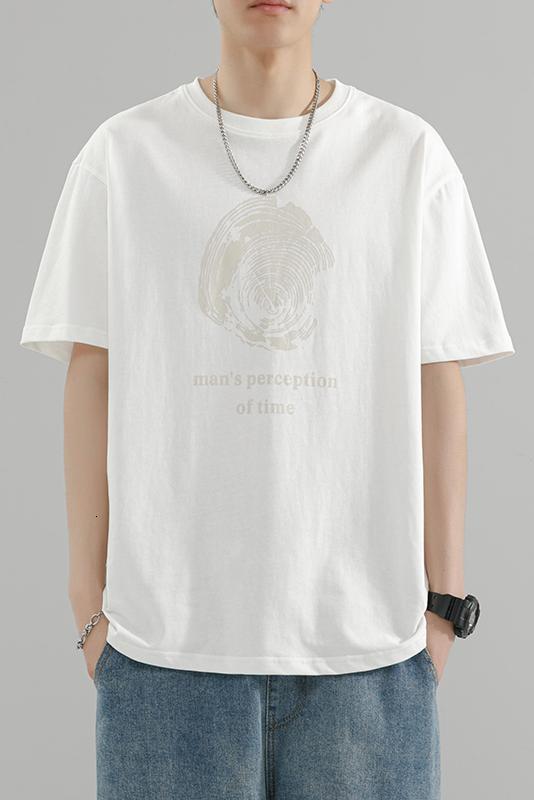 Summer new ice sensation short men, loose and niche design, printed half sleeved T-shirt for men