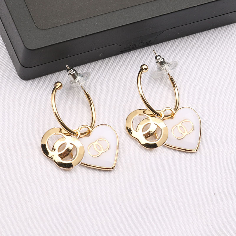 Fashion Designer Dangle Letters Stud Earring Dia Earrings Brand Women Rhie Pearl Wedding Party Jewelry