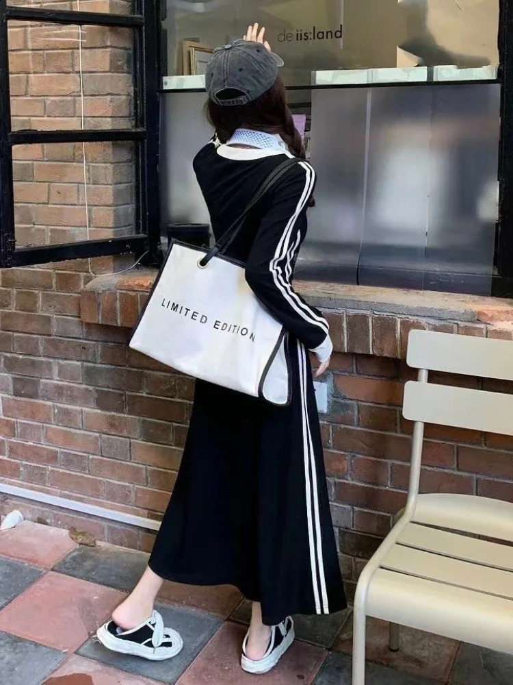 Plus Size 4xl 5xl Casual Slim Long Sleeve Dresses Summer Black Office Lady Womens Clothing Spring Korean Fashion Elegant Dress 240722