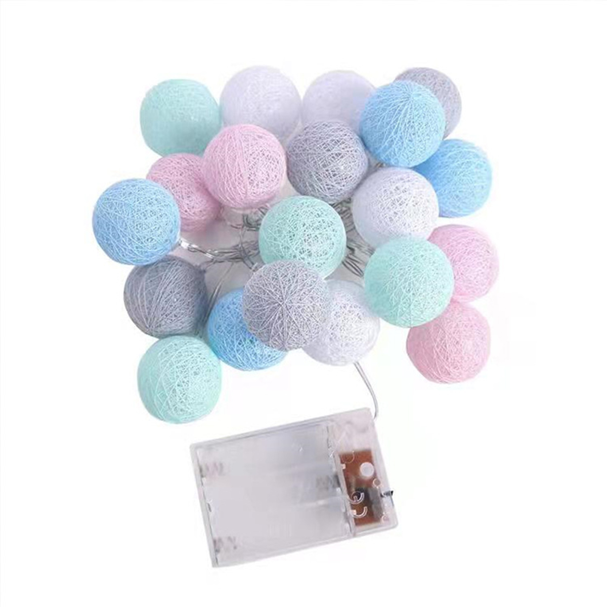 LED cotton thread ball color lights holiday creative bobble ball outdoor camping small color lights string