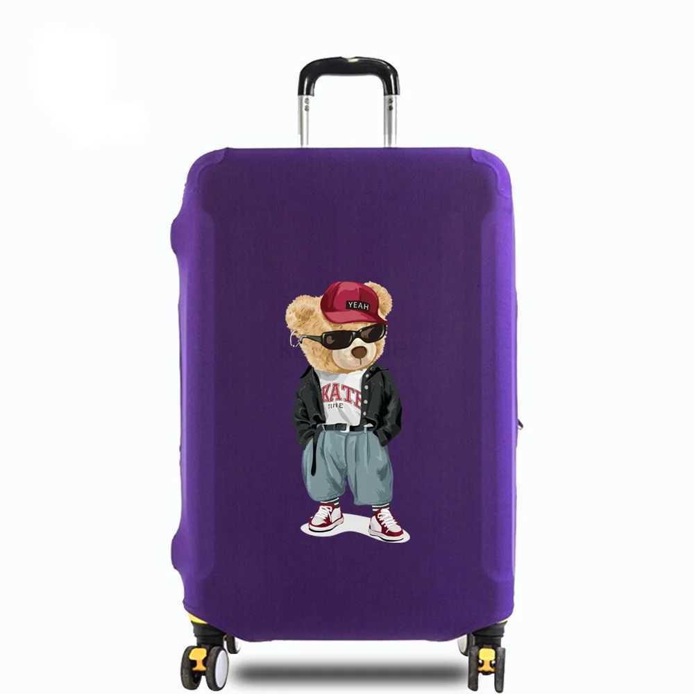 Travel Luggage Cover for 18-32 Inch Trolley Case Suitcase Case Elastic Dust Cover Bear Printing Series Traveling AccessoriesXJ240723