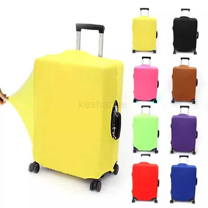 High Elastic Solid Color Luggage Cover Stretch Fabric Suitcase Protector Baggage Thickened Dustproof Case Cover Travel OrganizerXJ240723
