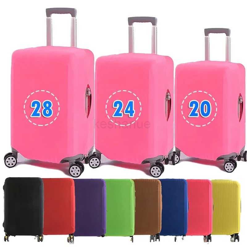 High Elastic Solid Color Luggage Cover Stretch Fabric Suitcase Protector Baggage Thickened Dustproof Case Cover Travel OrganizerXJ240723