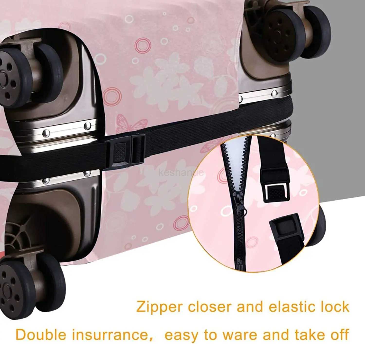 Luggage Cover Beautiful Cherry Blossom Thickened Elastic Travel Suitcase Protector Flowers Print Washable Baggage Gear CoversXJ240723