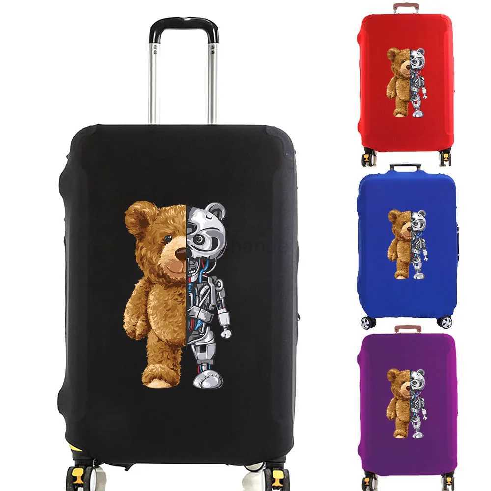Luggage Cover Suitcase Protector Robot Bear Pattern Thicken Elasticity Dust Cover Anti-Scratch Protective Set 18-32 Inch TrolleyXJ240723