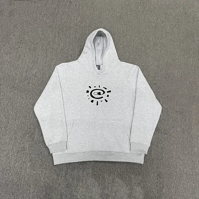 Oversized Sun Roll Print Hoodie Men Women Streetwear Neckline Sports Couple Retro Loose Casual Trendy Clothes and Pants 240722