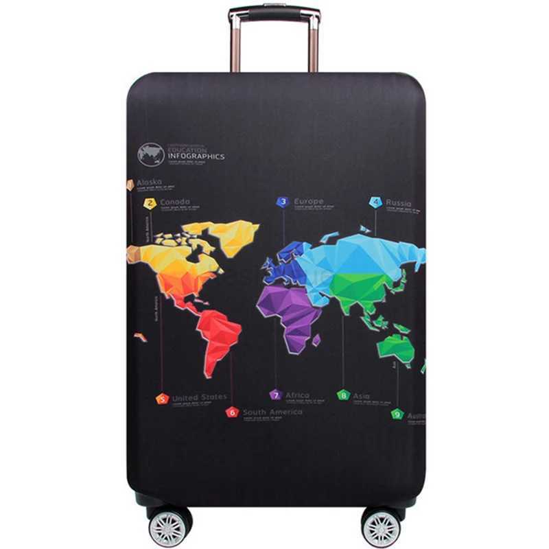 World Map Design Luggage Protective Cover Travel Suitcase Cover Elastic Dust Cases For 18 to 32 Inches Travel AccessoriesXJ240723