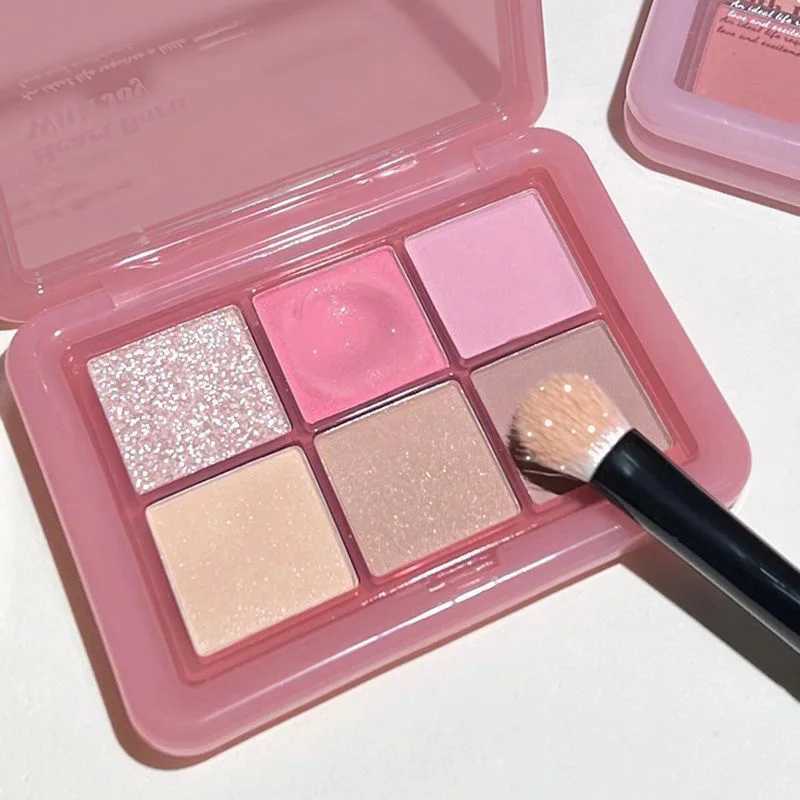6-color eye shadow palette shimmer matte makeup palette glitter soft pink eye shadow eye shadow pigment durable cosmeticsW240730