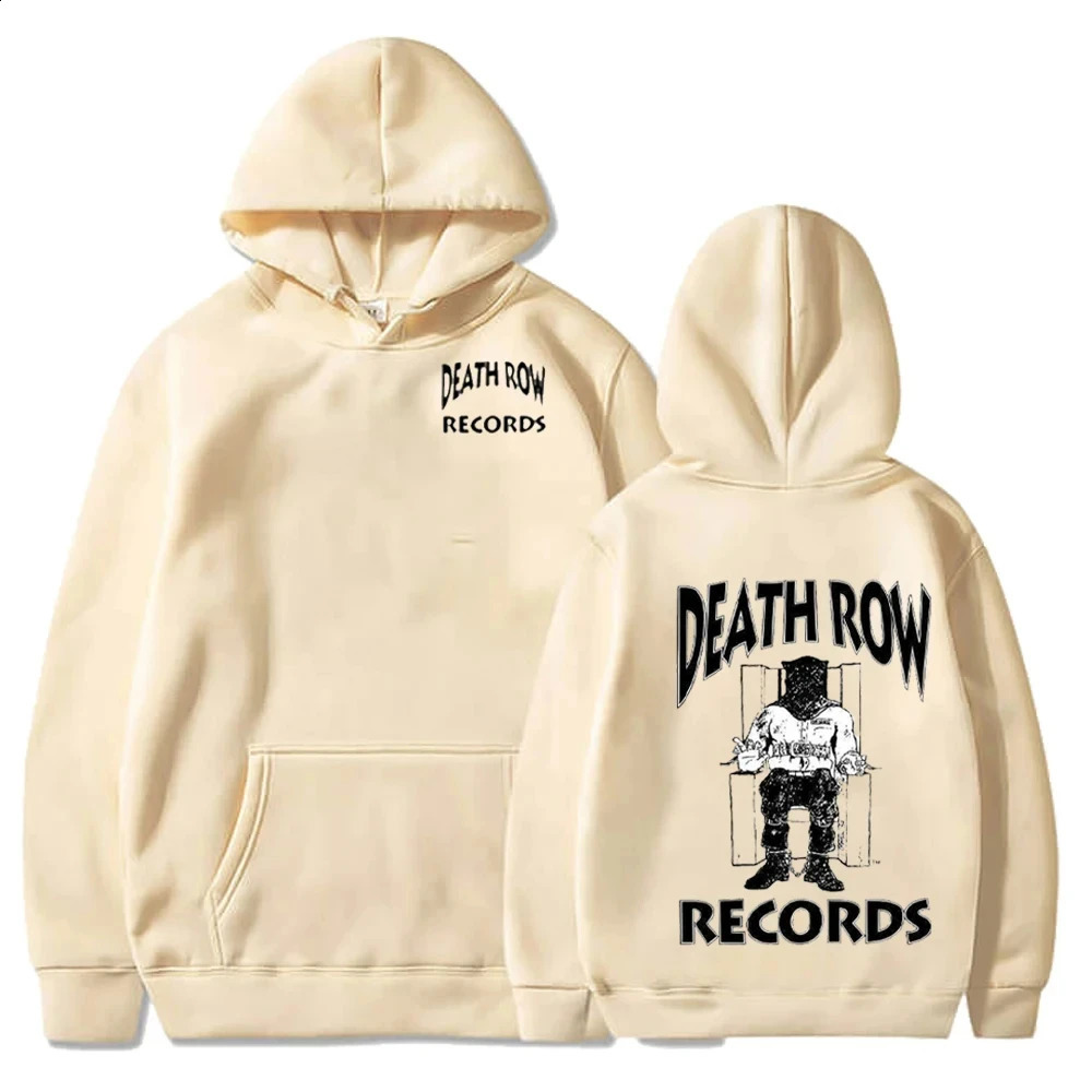 Death Row Records Print Hoodies For Women Casual Long Sleeve Hooded Sweatshirts Hip Hop Haruku Hoodie Y2k Men Tops S-4Xl 240722